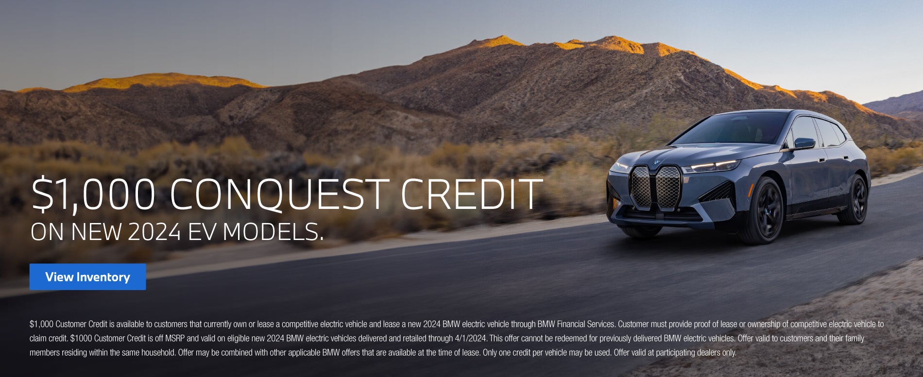 $1000 conquest credit on new 2024 EV models