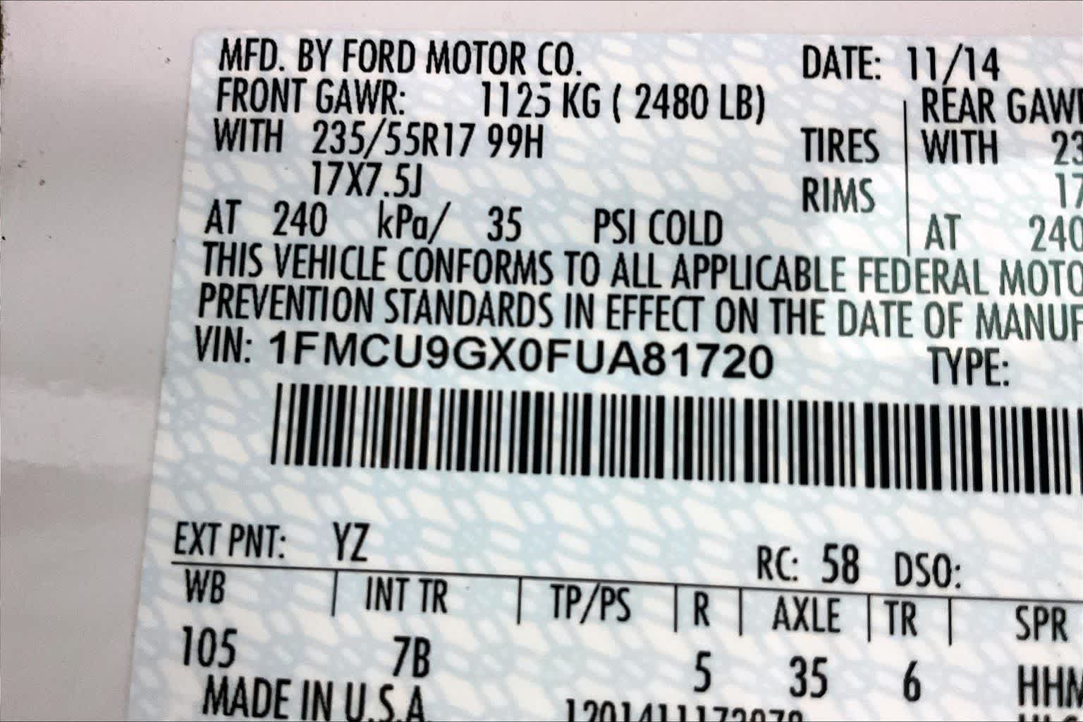 2015 Ford Escape SE