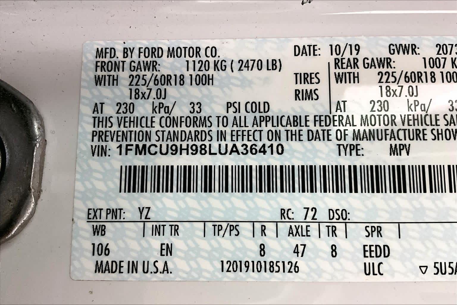 2020 Ford Escape SEL