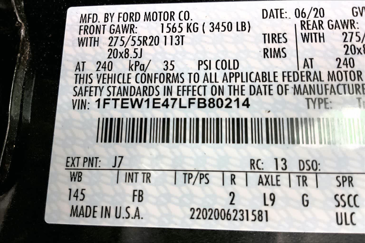 2020 Ford F-150 XLT
