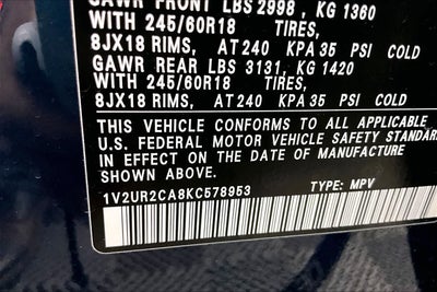 2019 Volkswagen Atlas 3.6L V6 SE w/Technology