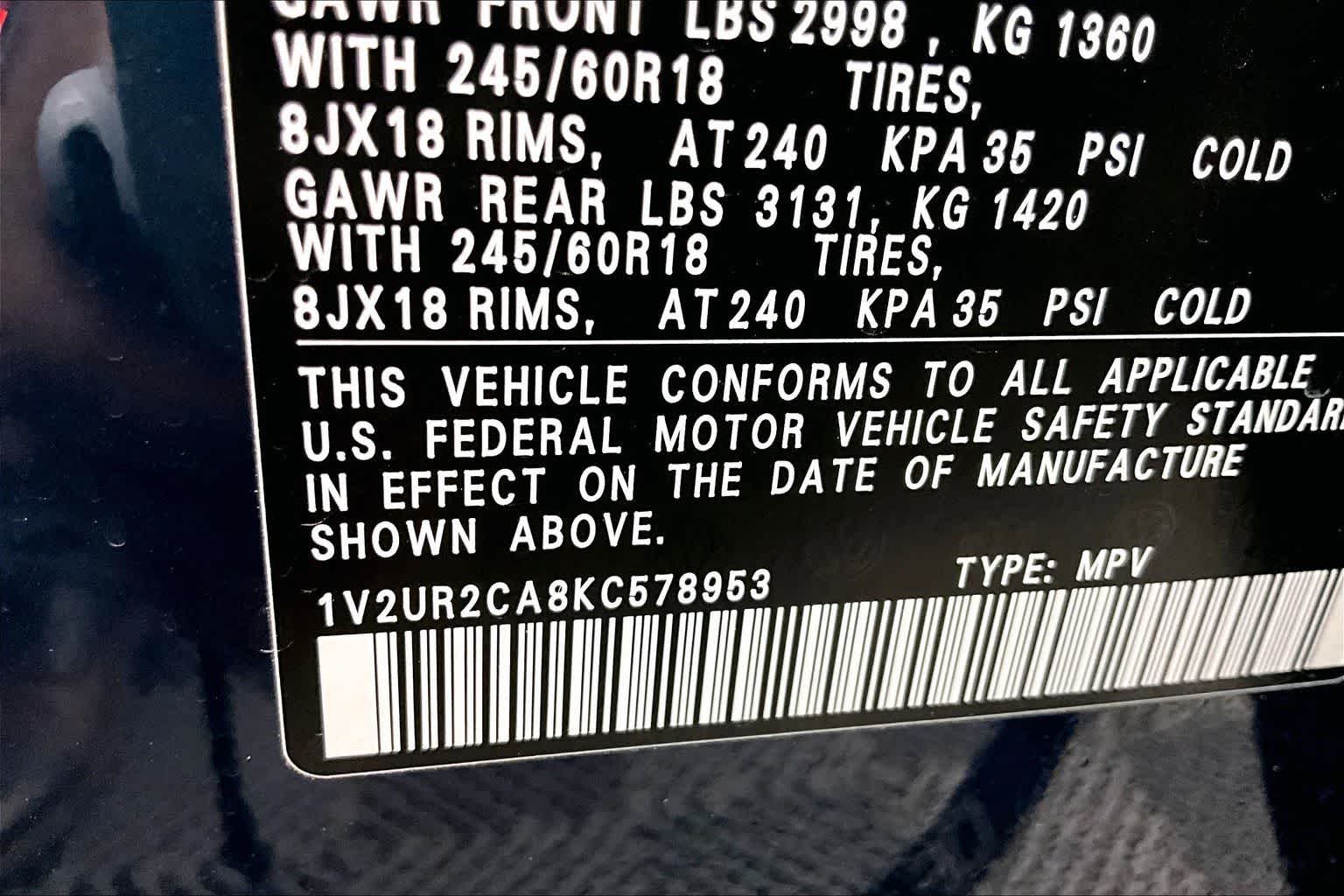 2019 Volkswagen Atlas 3.6L V6 SE w/Technology