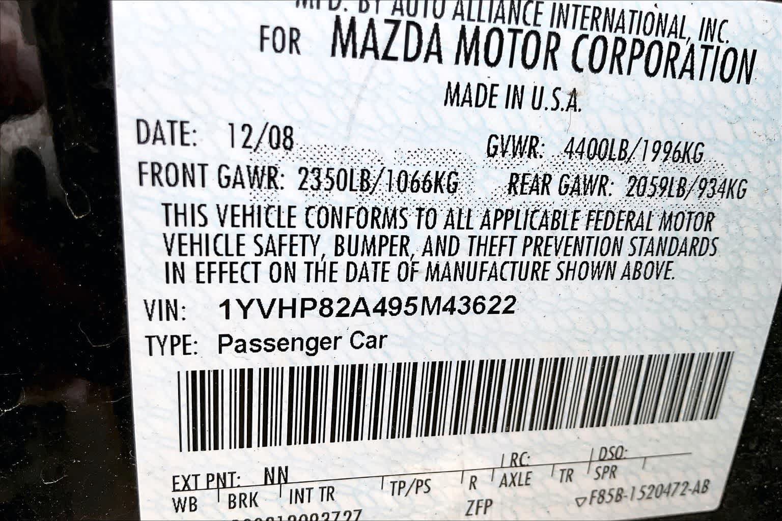 2009 Mazda Mazda6 i Touring