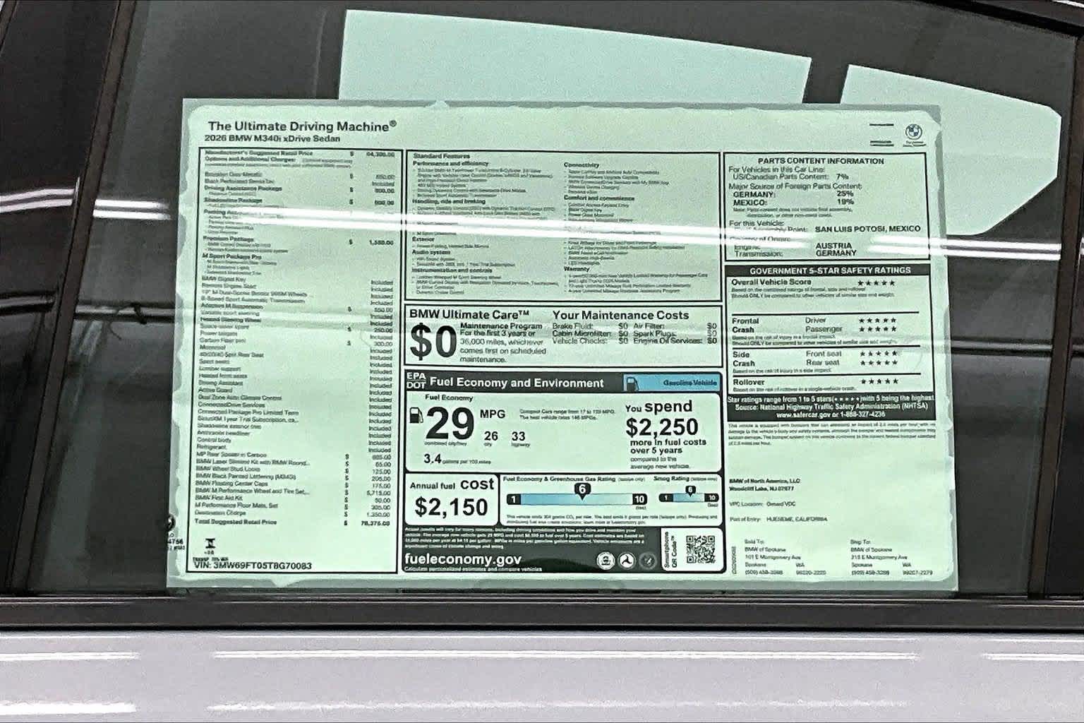 2026 BMW M340i M340i NA xDrive