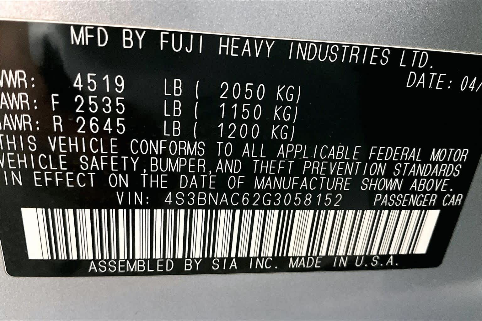 2016 Subaru Legacy 2.5i Premium