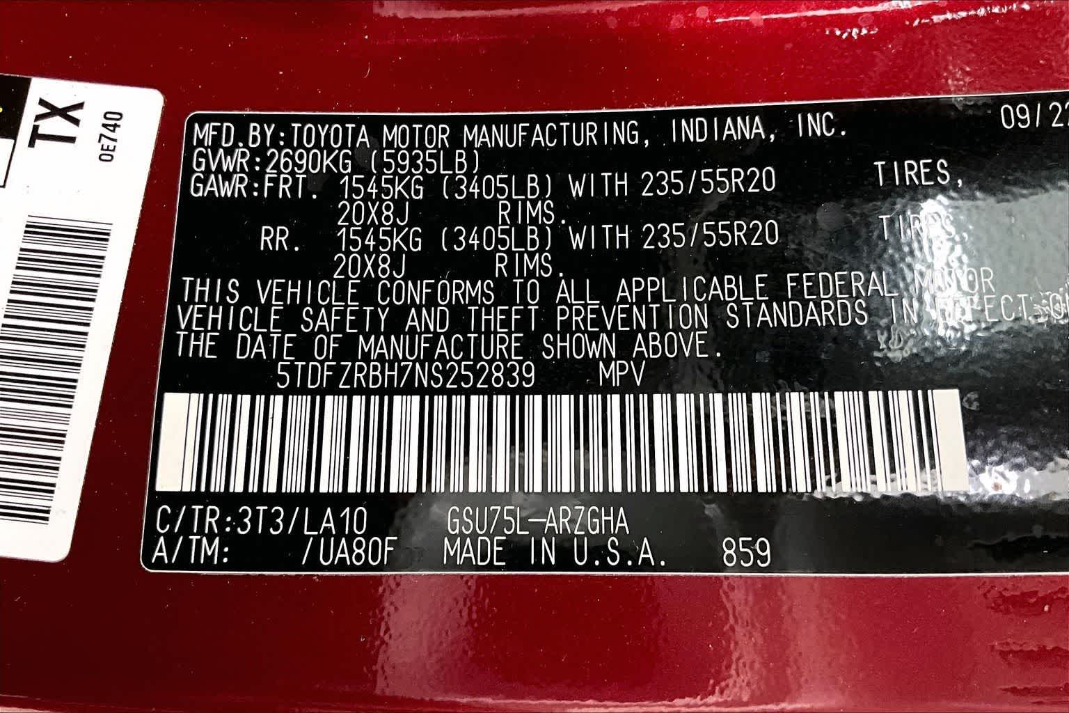 2022 Toyota Highlander Platinum