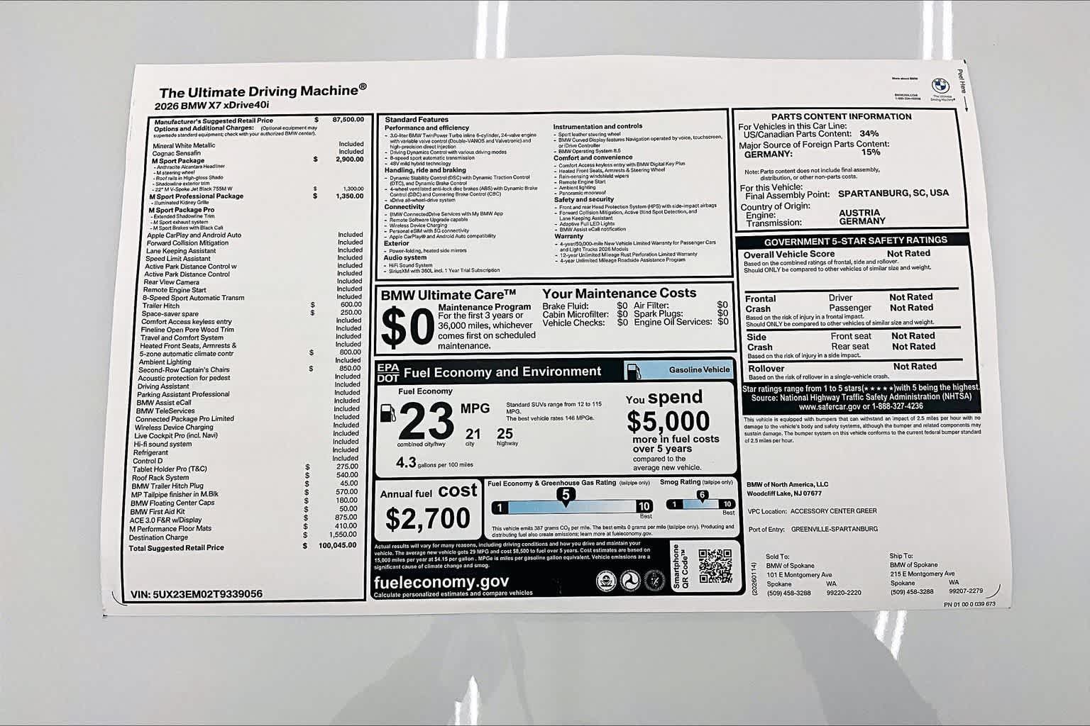 2026 BMW X7 xDrive40i