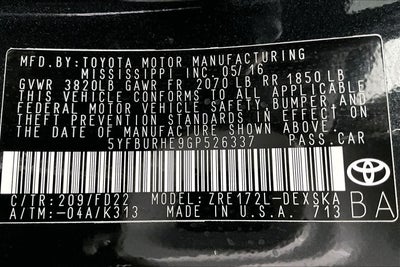 2016 Toyota Corolla S