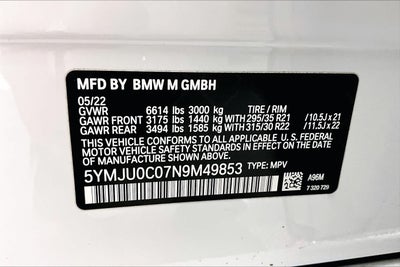 2022 BMW X5 M Sports Activity Vehicle