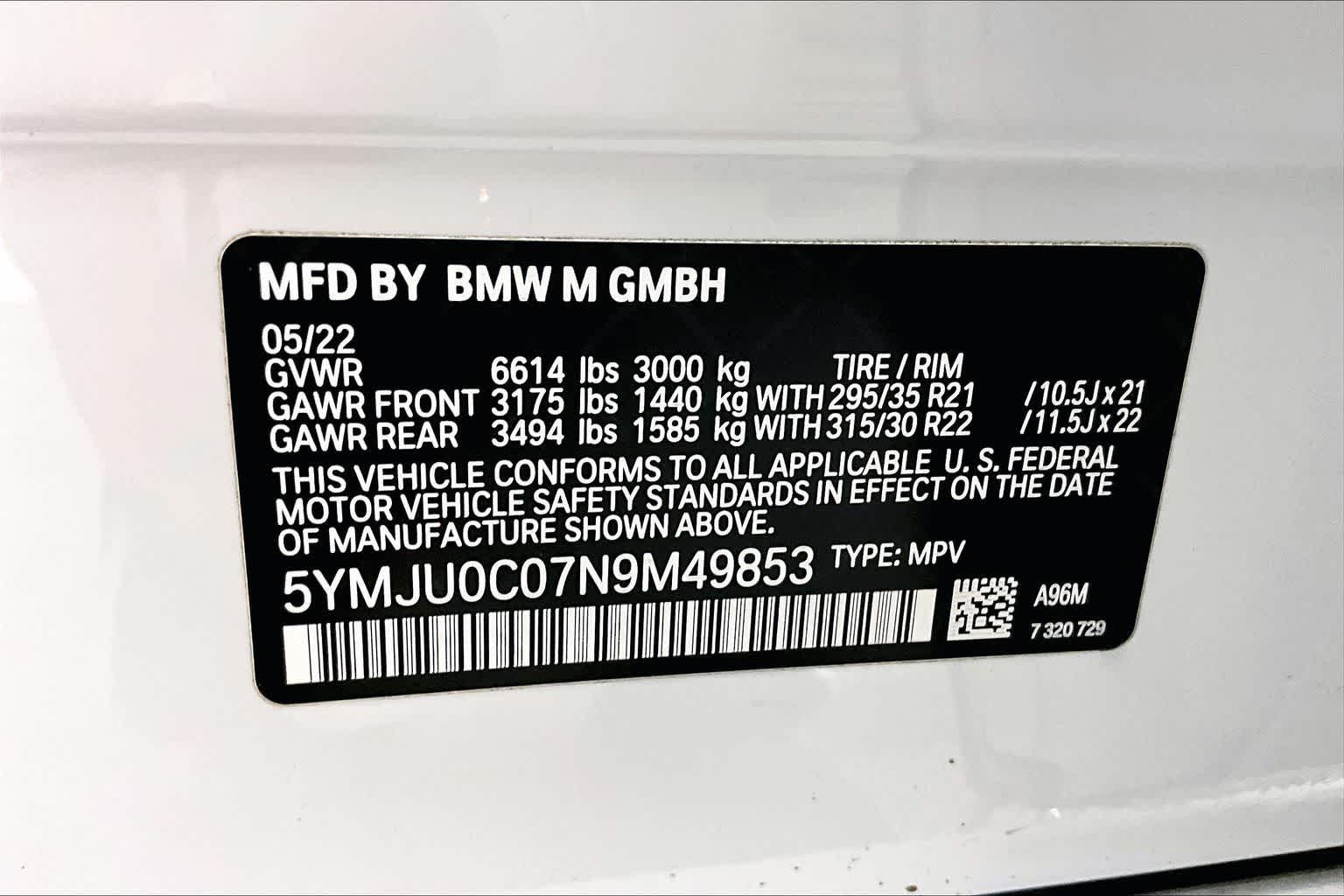 2022 BMW X5 M Sports Activity Vehicle