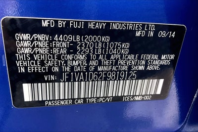 2015 Subaru WRX Premium