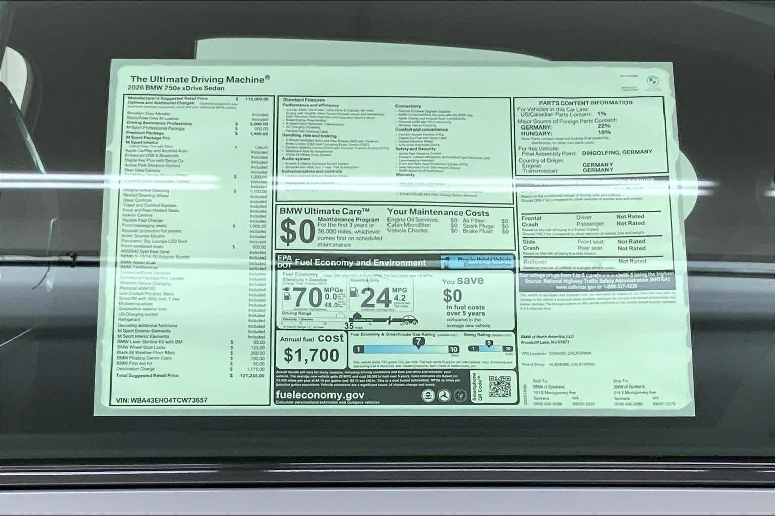 2026 BMW 7 Series 750e xDrive