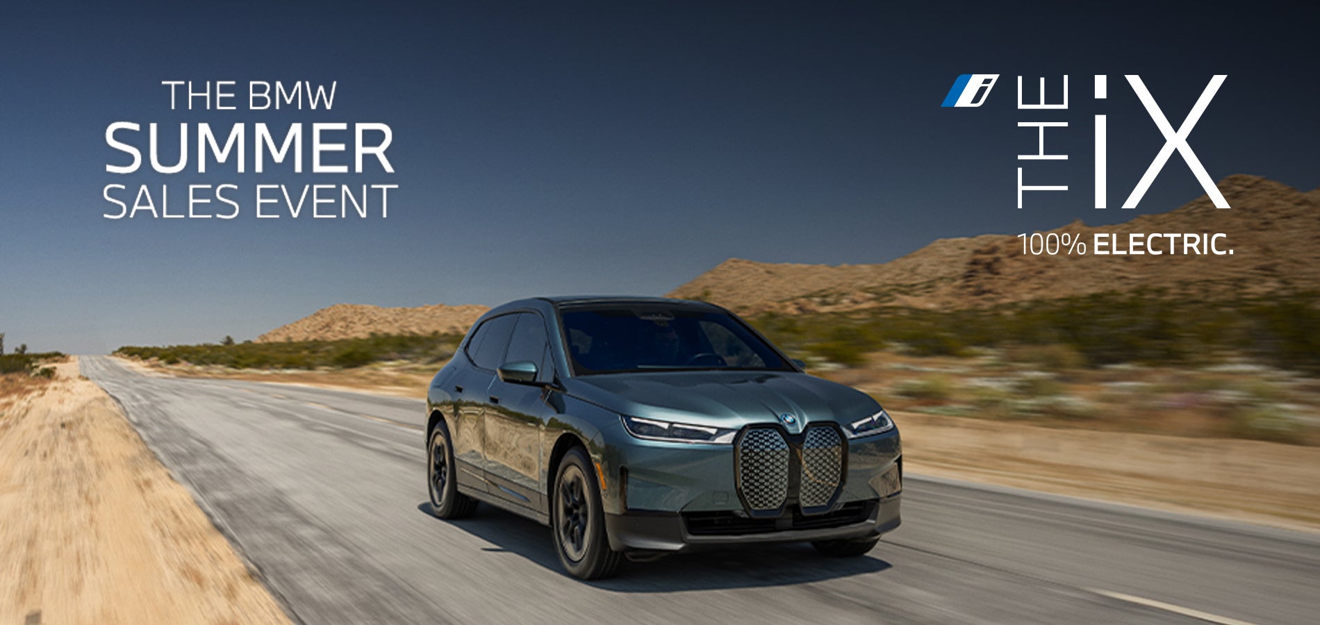 BMW iX driving in the desert