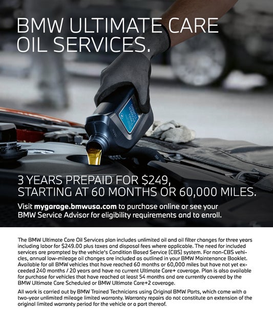 BMW Ultimate Care Oil Services $249